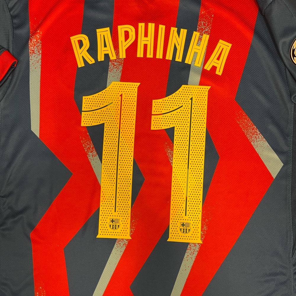 Raphinha Barcelona 4th 2025/26 Kit 11 Nike UCL #raphinha - Picture 3 of 3